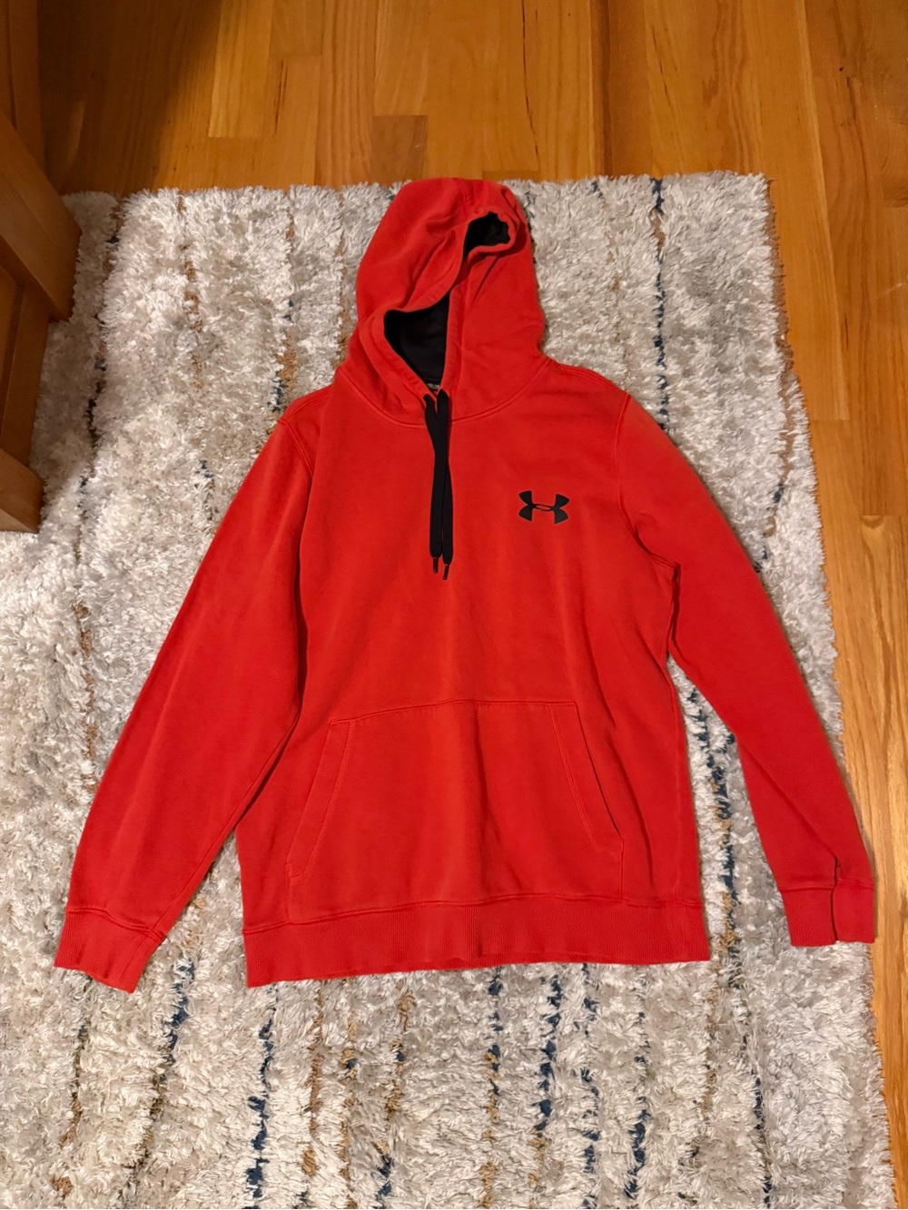 Under Armour Men's Red Hoodie with Black Logo